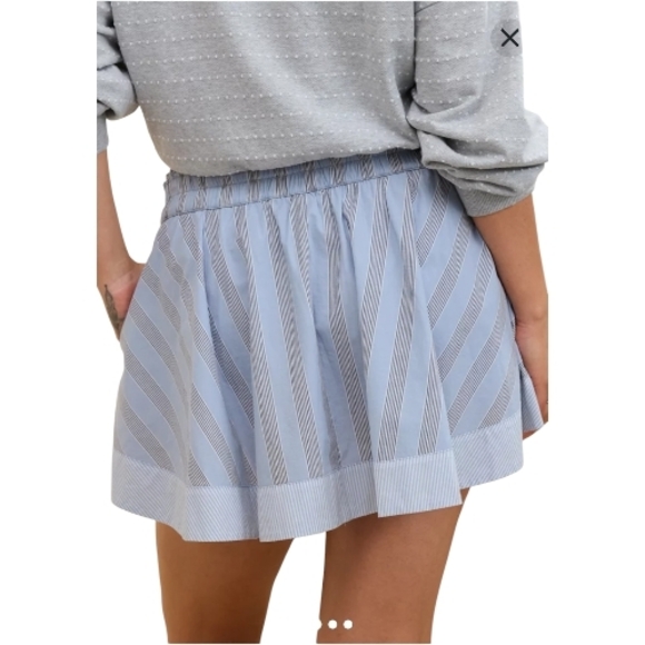 aerie XXL Light Blue Striped Boxer Skort Preppy Old Money Boxer Short Trend - Picture 3 of 10